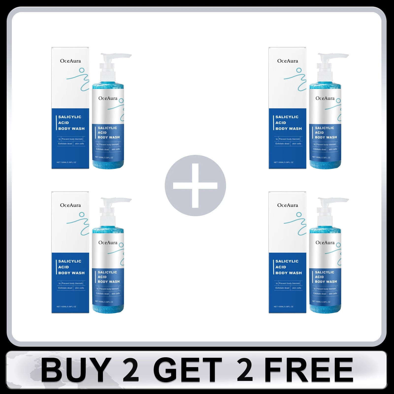 Salicylic Acid Body Wash Anti Acne Exfoliator Remove Dead Skin Brightening Shrink Pores Oil Control Smoothing Nourish Shower Gel Oasis Select Buy 2 Get 2 Free