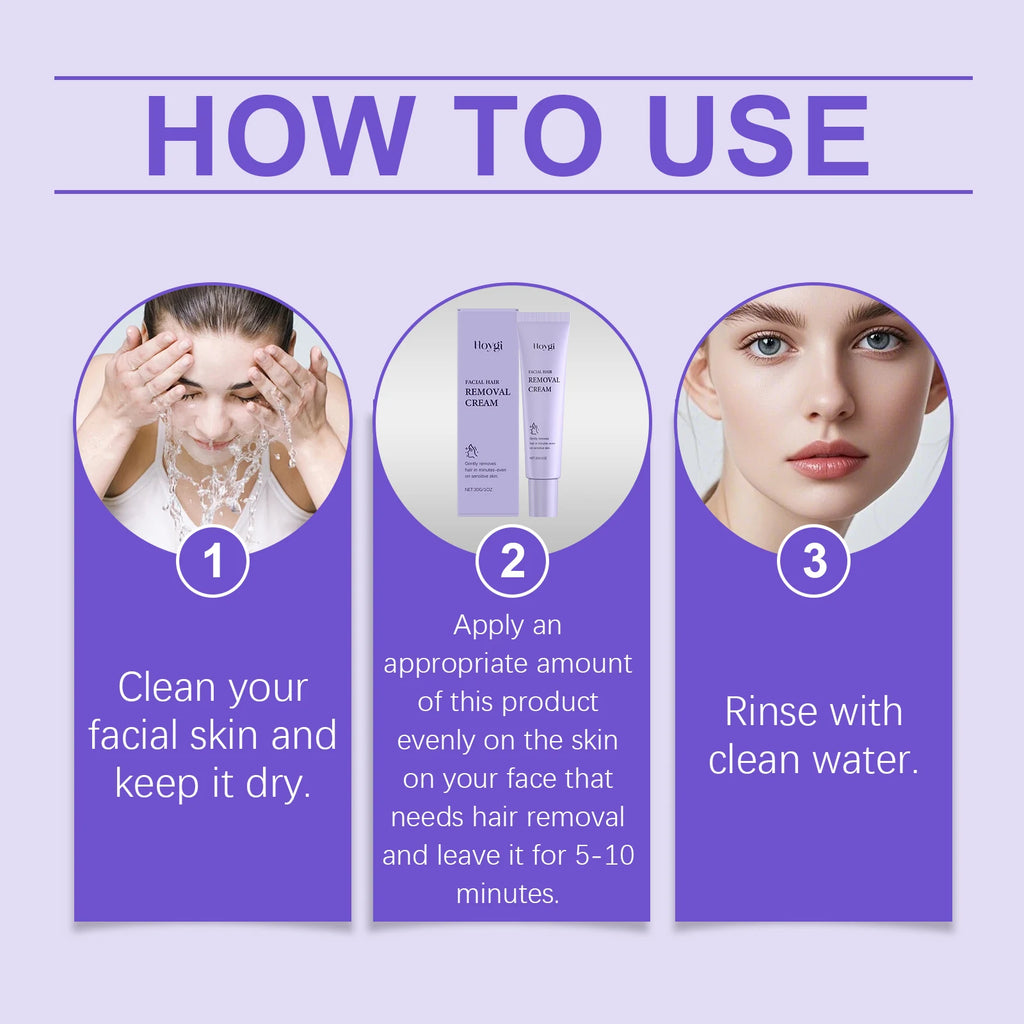 Hoygi Face Hair Removal Cream – Painless & Gentle 30g