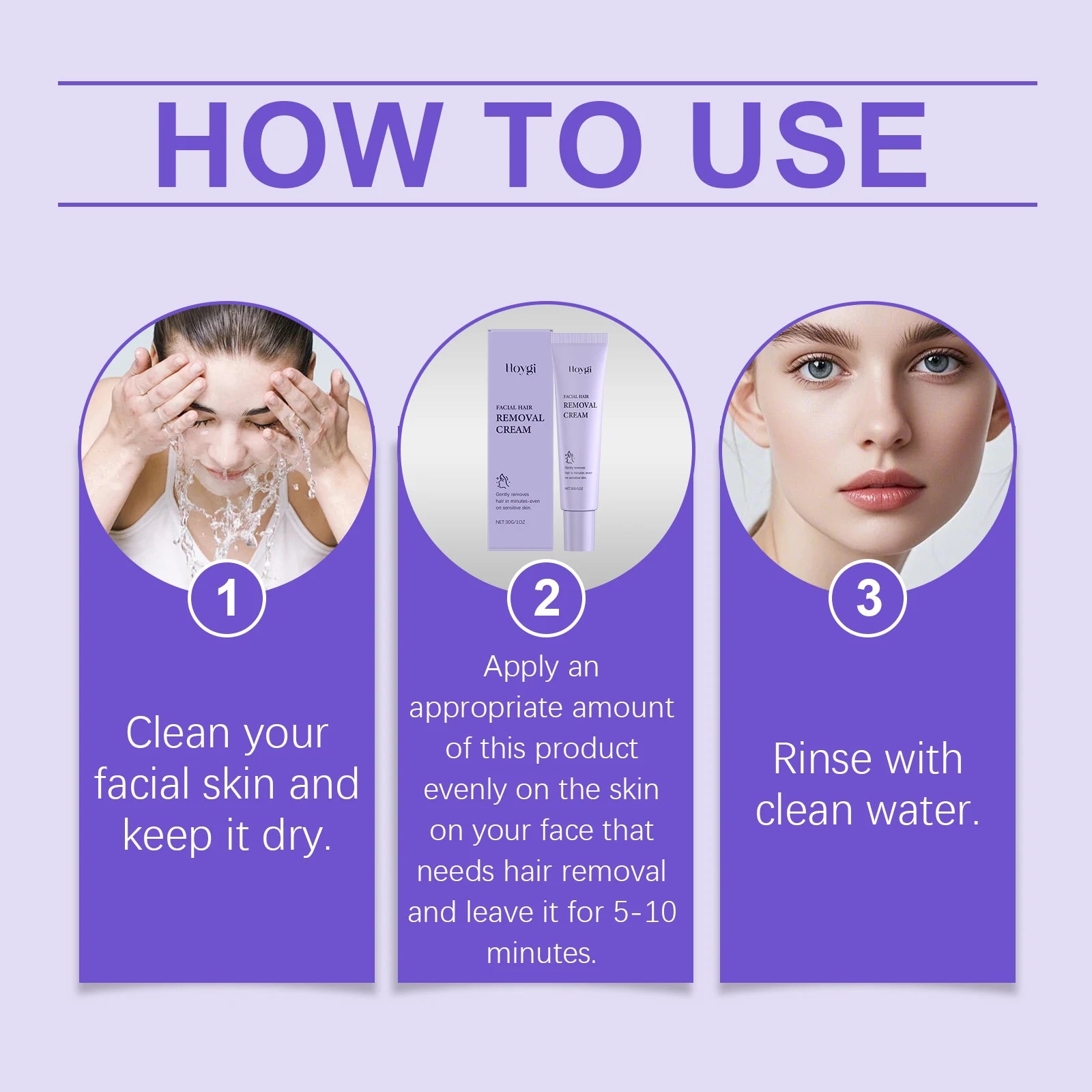 Hoygi Face Hair Removal Cream – Painless & Gentle 30g