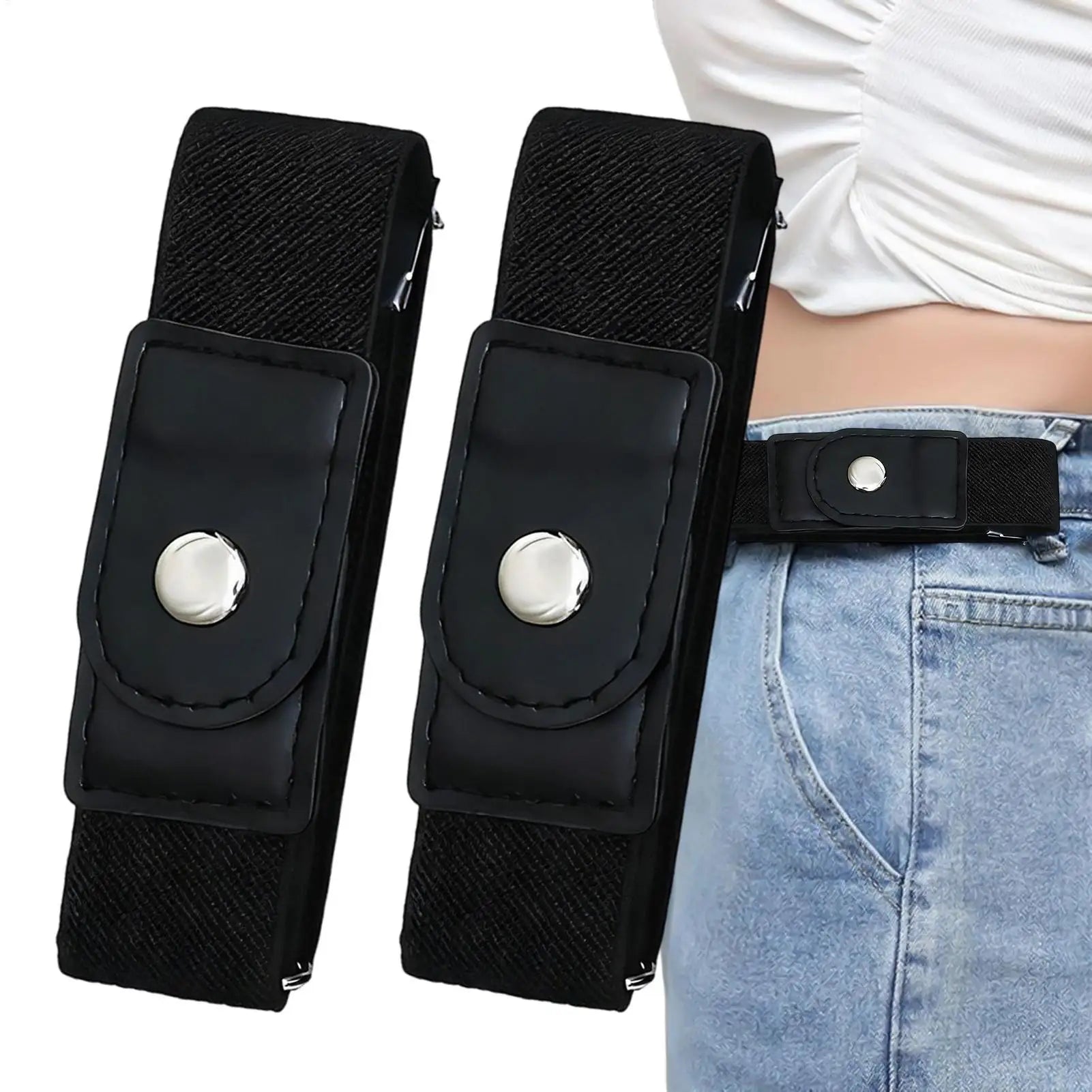 No Buckle Elastic Belt – Invisible Waist Band for Men & Women