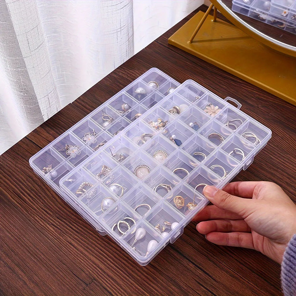 28 compartments plastic storage box with partition jewelry box, used for storing jewelry, earrings, rings, beads Oasis Select