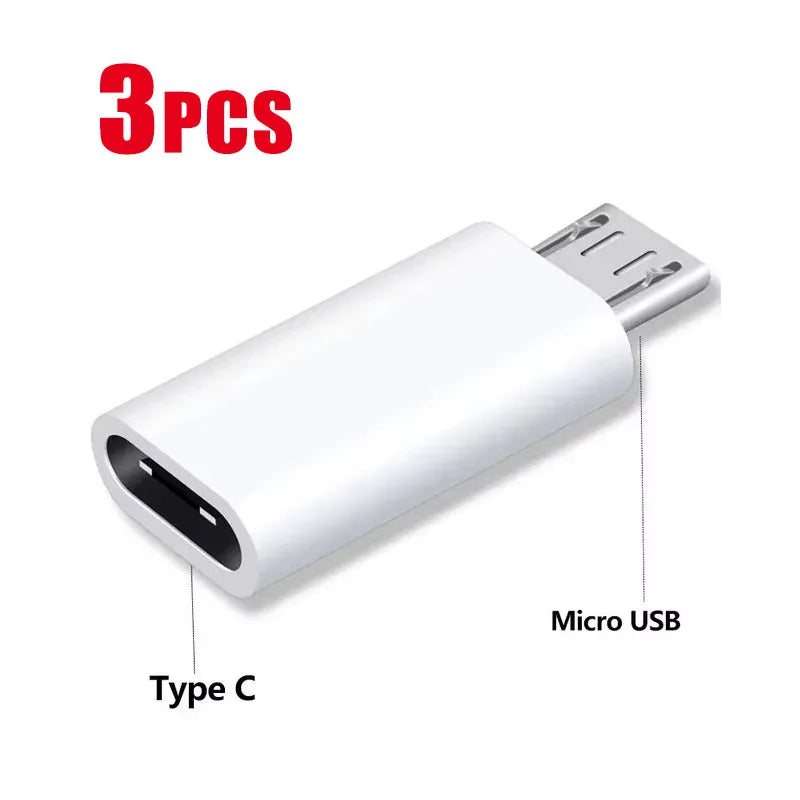 1-5 pcs USB Type C To Micro USB Android Adapter Connector for Phone Tablet Micro USB Male To Type C Female Converter Oasis Select 3PCS White