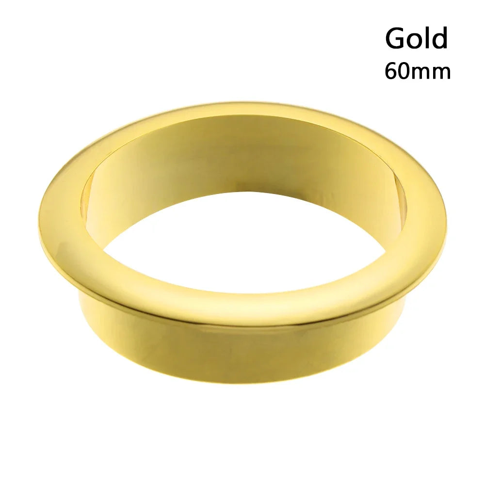 25-80MM Computer Grommet Table Cable Outlet Port Desk Wire Hole Cover Buckle Line Organizer Desk Table Cable Fastener Hardware Oasis Select 60mm gold