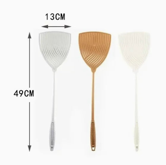 2pcs Striped Plastic Fly Swatter, Long Handle, Sturdy & Durable, Indoor Outdoor Household Pest Tool Oasis Select