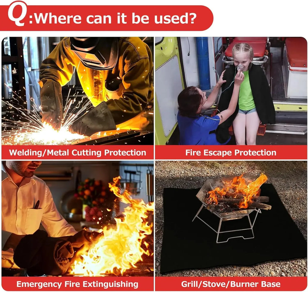 1PC Fireproof Welding Blanket Pre Oxidized Fiber Heat Resistant Nonwoven Mat for Soldering Insulation Pad Workshop Safety Use Oasis Select