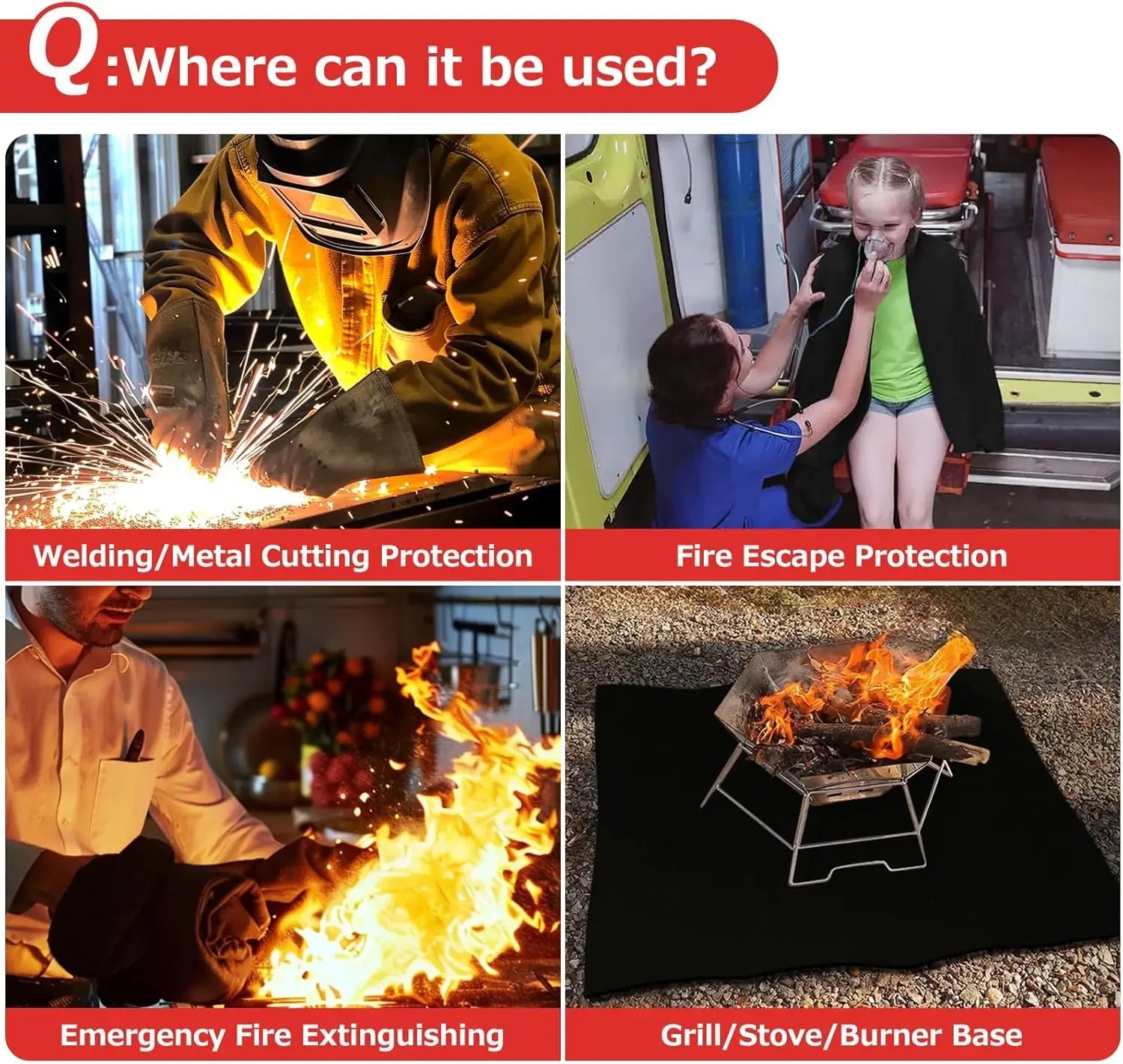 1PC Fireproof Welding Blanket Pre Oxidized Fiber Heat Resistant Nonwoven Mat for Soldering Insulation Pad Workshop Safety Use Oasis Select