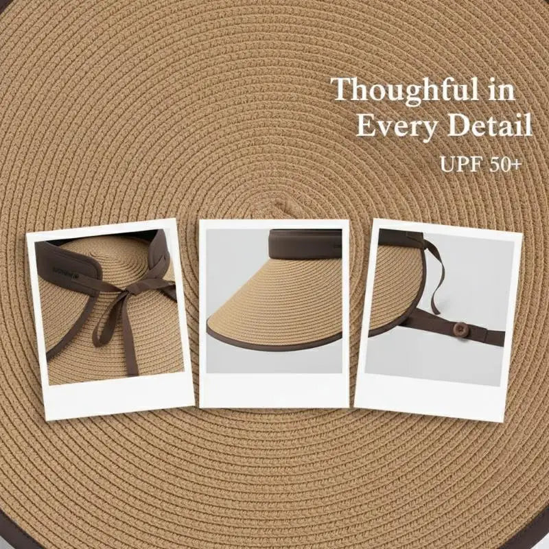 Foldable Sun Visor Hat Women gorros para el sol de mujer sombrero gorra Summer Anti-UV Travel Headwear 차단/모자햇빛가리개 Oasis Select