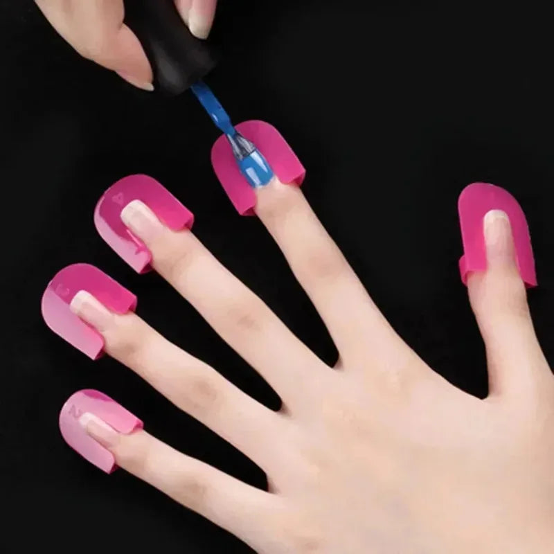 1-6set 10 Sizes G Curve Shape Varnish Shield Nail Protector Finger Cover Spill-Proof French Stickers Manicure Nail Art Tools Oasis Select