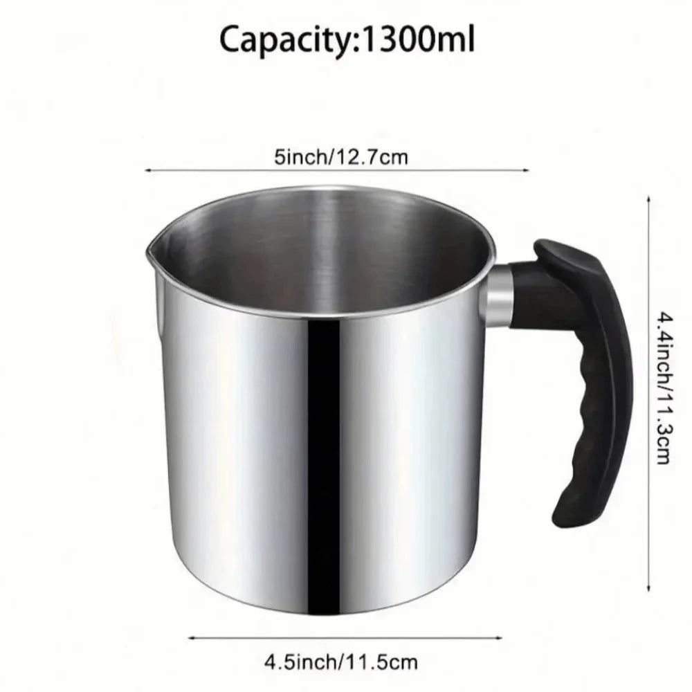 44 Oz Capacity Candle Making Pouring Pot Heat-Resistant Handle DIY Double Boiler Wax Melting Pot Stainless Steel Oasis Select