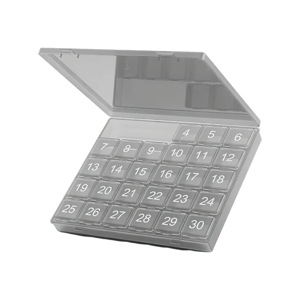 30-Day Monthly Pill Organizer – Transparent Leakproof Case