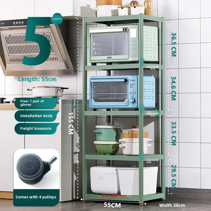 Multi-functional Kitchen Storage Rack Floor-to-ceiling Multi-layer