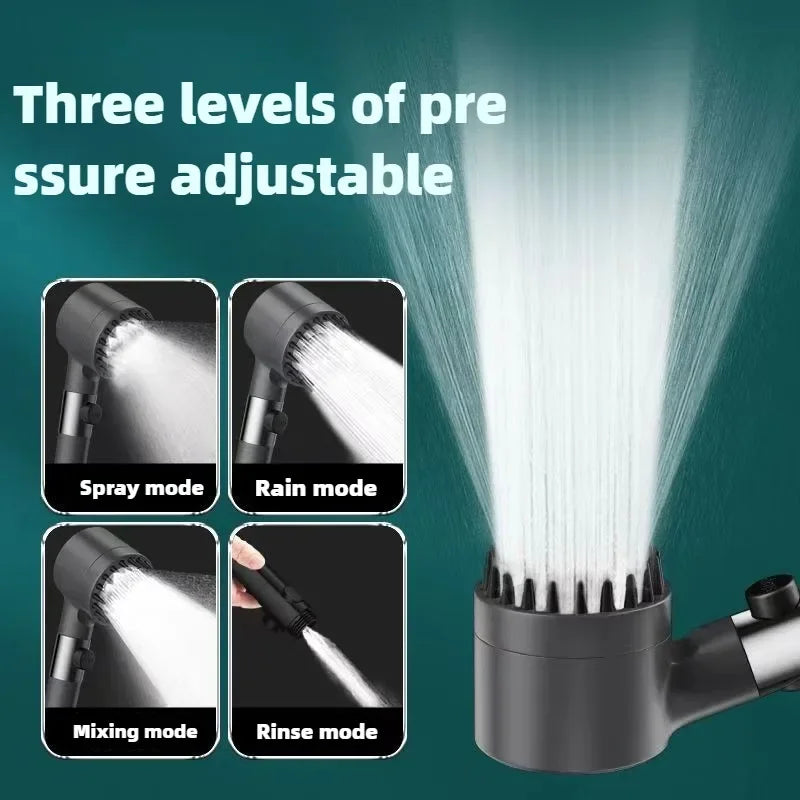 Strong Current Shower Head Powerful High Pressure Shower Head Adjustable Spray Massage Rain Faucet Shower Set Bathroom Oasis Select style3 shower head