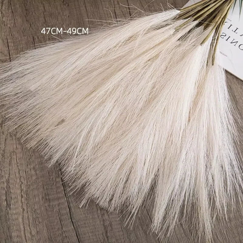 10pcs Faux Pampas Grass, Pampas Grass For Floor Vase, Pampas Grass Decor Tall For Vase Fillers, Boho Rustic Farmhouse Home Decor Oasis Select Milky white