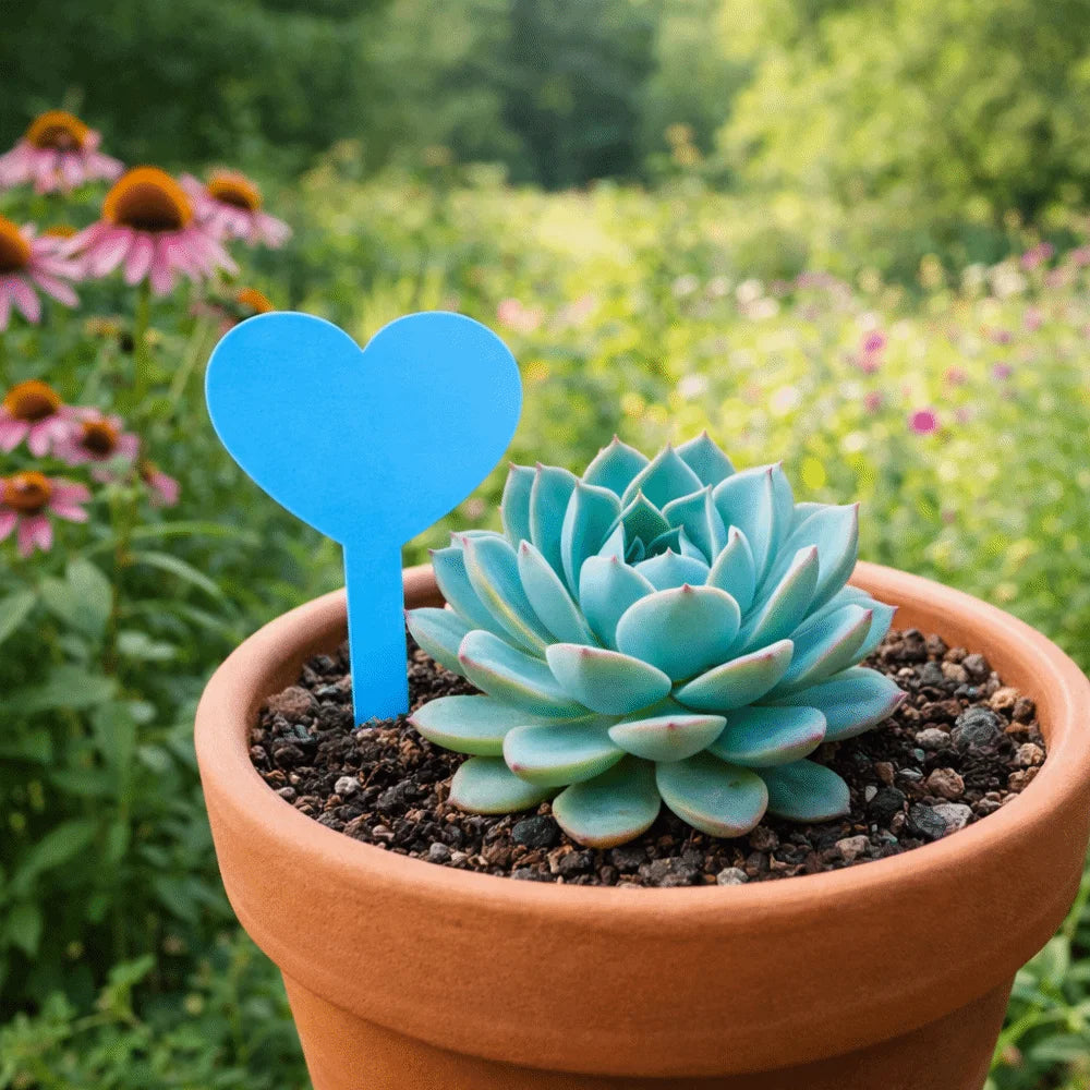 100PCS Waterproof Plant Labels Tags Reusable Heart Shaped Plant Growth Label Durable Nursery Markers DIY Garden Decoration Oasis Select