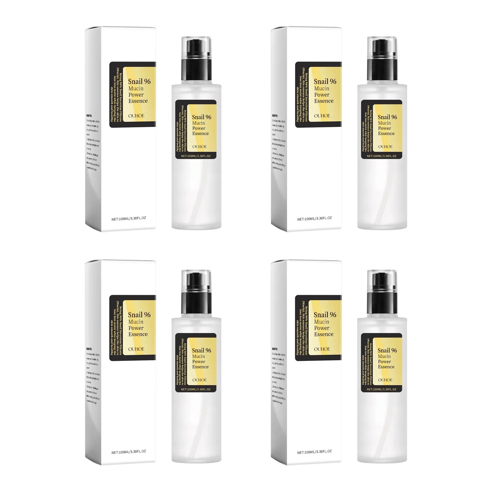 Snail 96 Mucin Power Essence Fading Fine Lines Moisturizing Lifting Firming Smoothing Nourishin Brightening Skin Care Oasis Select 4 x 100ml Boxed