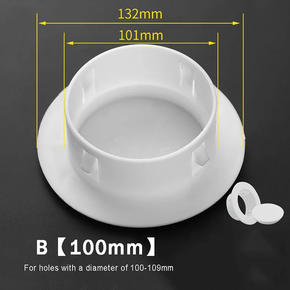 Separable Wall Hole Decorative Cover Protective Vents Decor Cap PP Plastic Plug 40 50 60 70 80 100mm Junction Box Outlet Cover Oasis Select B - 100mm 1pcs