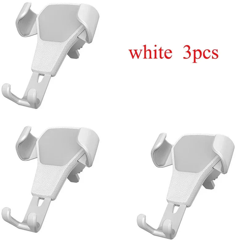 1/2/3/4pcs Universal Gravity Auto Phone Holder Car Air Vent Clip Mount Mobile Phone Holder CellPhone Stand Support For iPhone Oasis Select White 3pcs