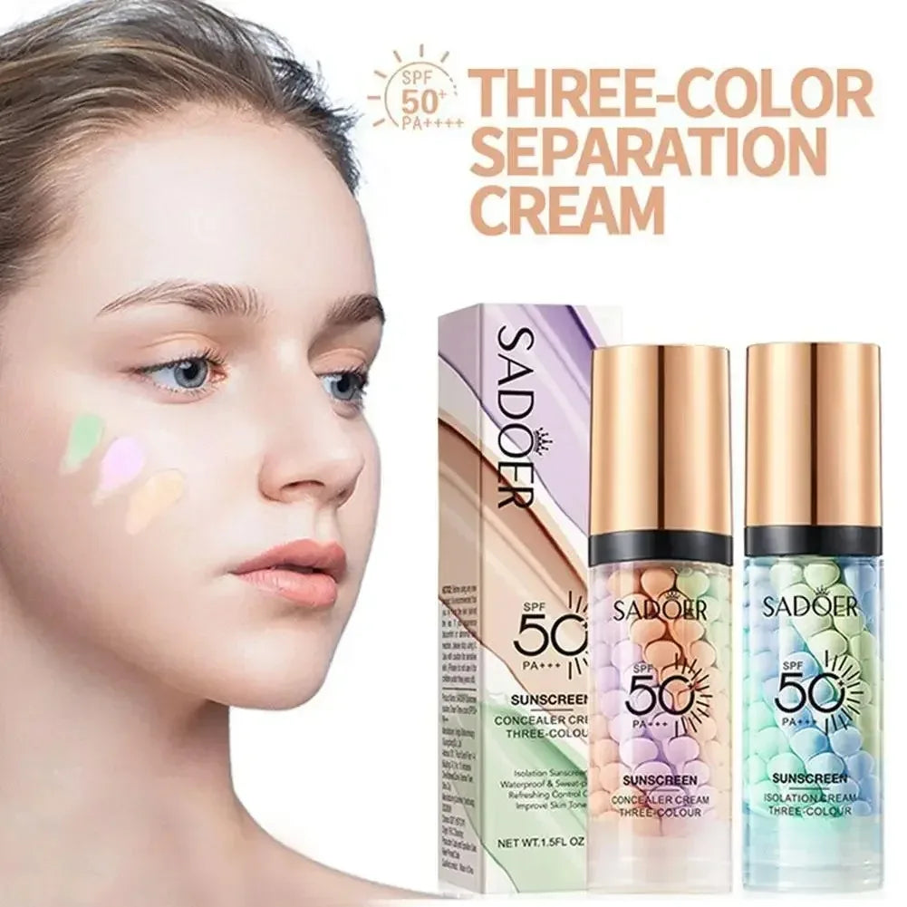 SADOER Three-Color Correction Cream – Primer & Concealer Makeup Primer Cream Oasis Select