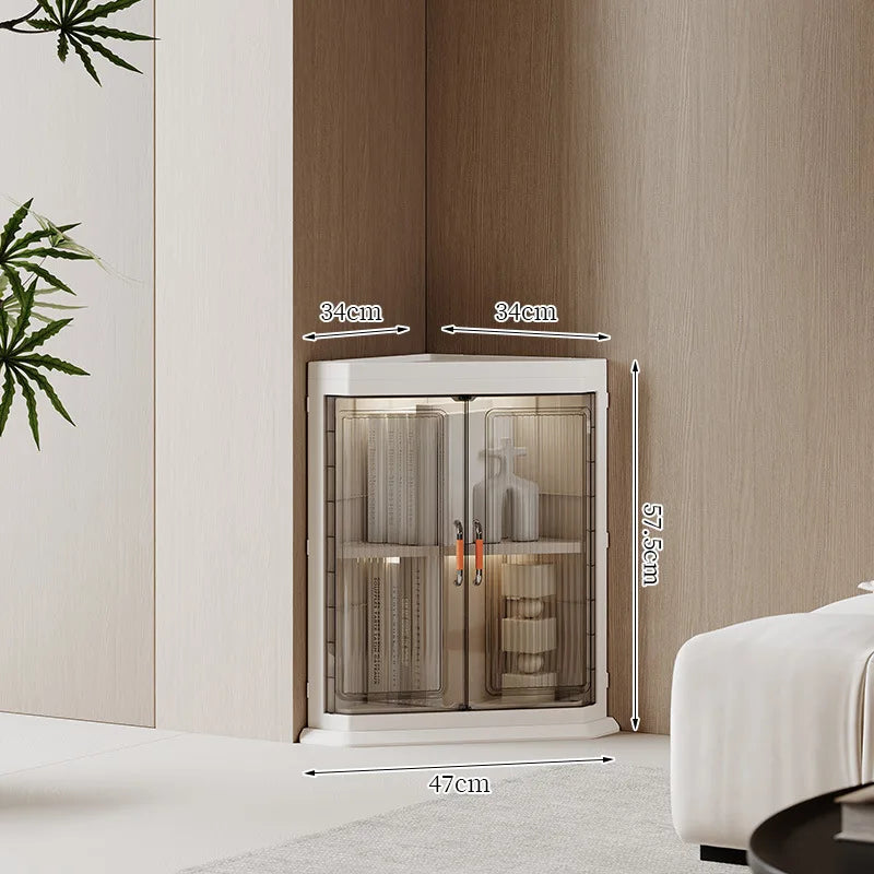 Storage cabinet Multi-layer household living room Bedroom locker Floor-to-ceiling plastic triangular dust rack Toy locker Oasis Select 1 layer 1 baffle