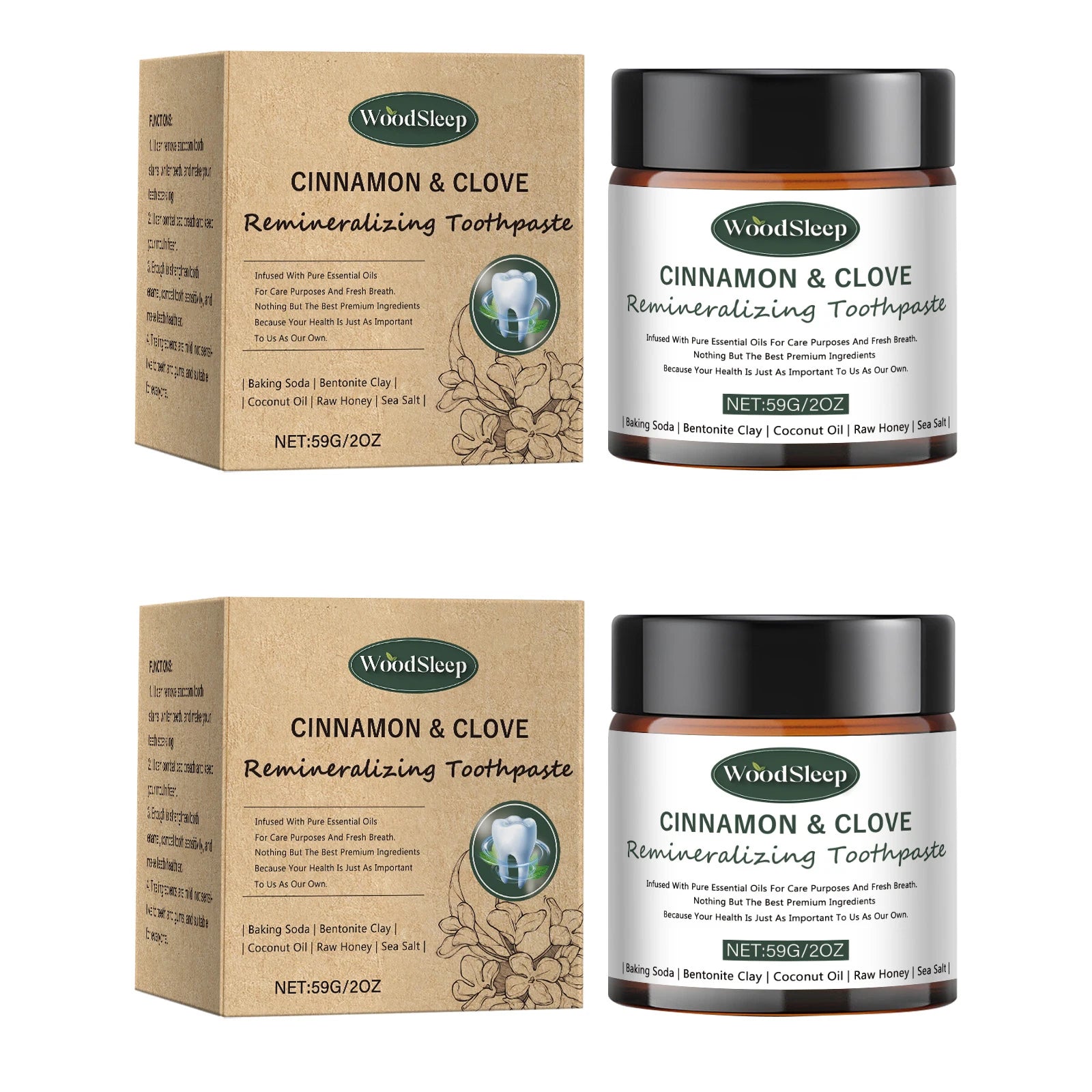 Natural Teeth Whitening Powder 59g – Remineralizing Stain Removal