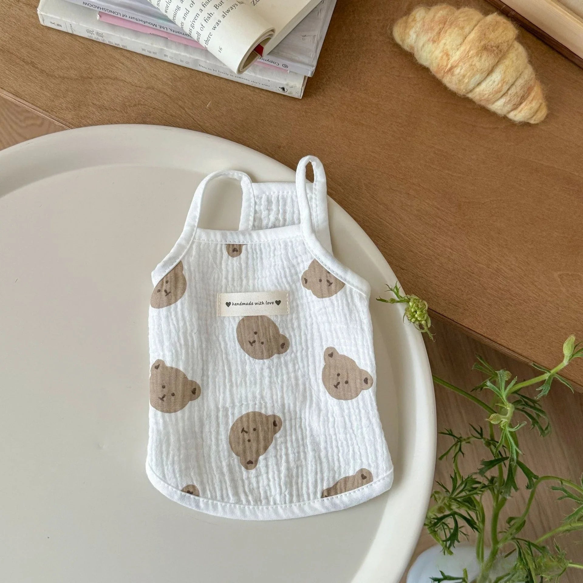Bear Pet Vest Dog Clothes Cat Solid T-shirt Clothing Dogs Thin Small Fashion Chihuahua Summer Cats Vests Breathable Thin Section Oasis Select bear head L