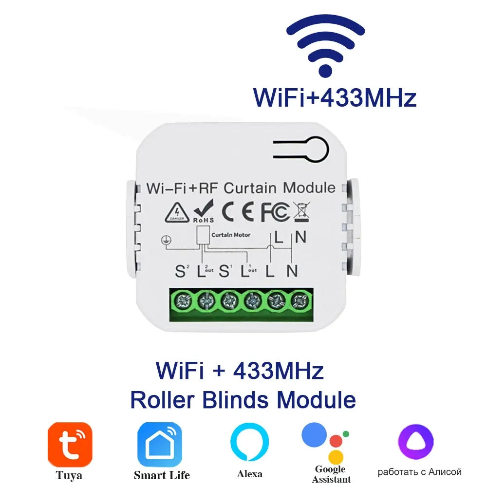 Tuya WiFi Smart Curtain Switch Controllers Roller Blinds Shutter Motor Smart Life APP Remote Control Alexa Google Home Voice Con Oasis Select Blinds Module