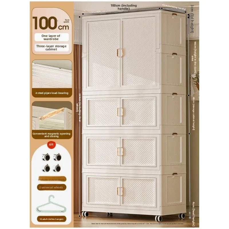 Multi-functional Wardrobe Baby Baby Storage Cabinet Children's Wardrobe Storage Box Organizing Box Household Snacks Toy Locker Oasis Select 100-E