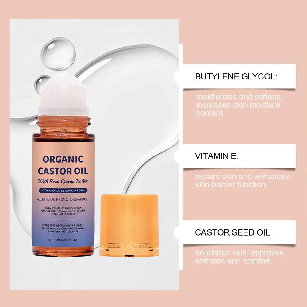 Castor Essence Oil Roll on Skin Care Essential Oil Moisturize Nourishing Brightening Face Body Massage Essenc Body Care Oasis Select