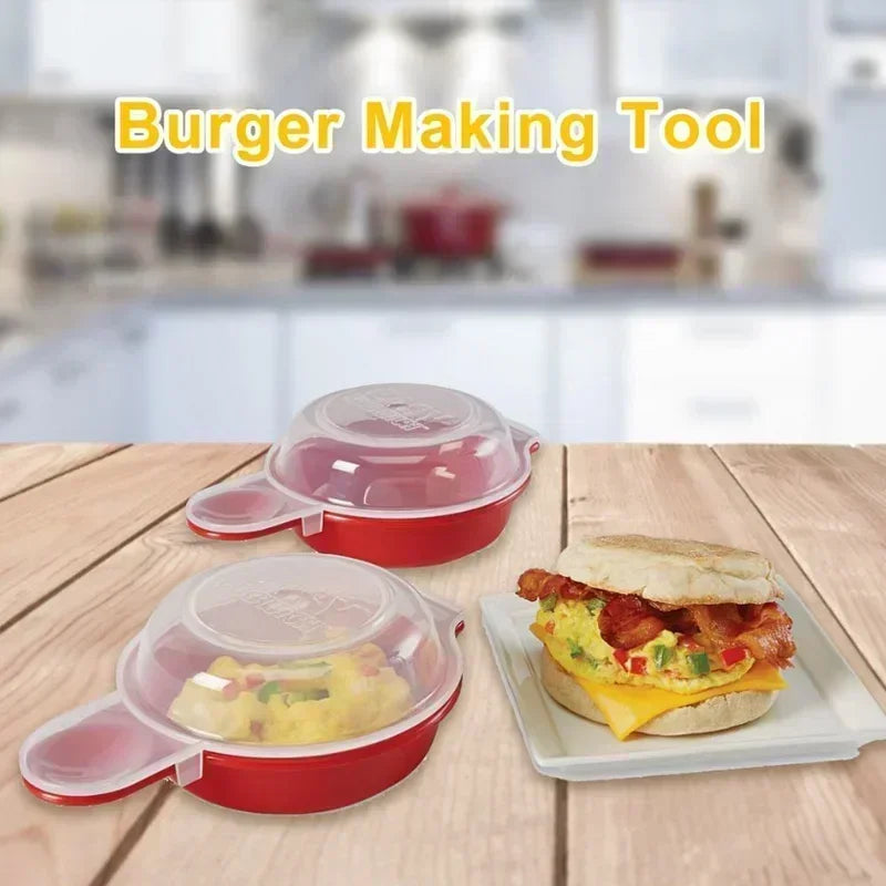 Microwave Easy Egg Cooker Executive Hamburger Tool Hamburger Omelette PP Manual Press 2 Pieces Oasis Select
