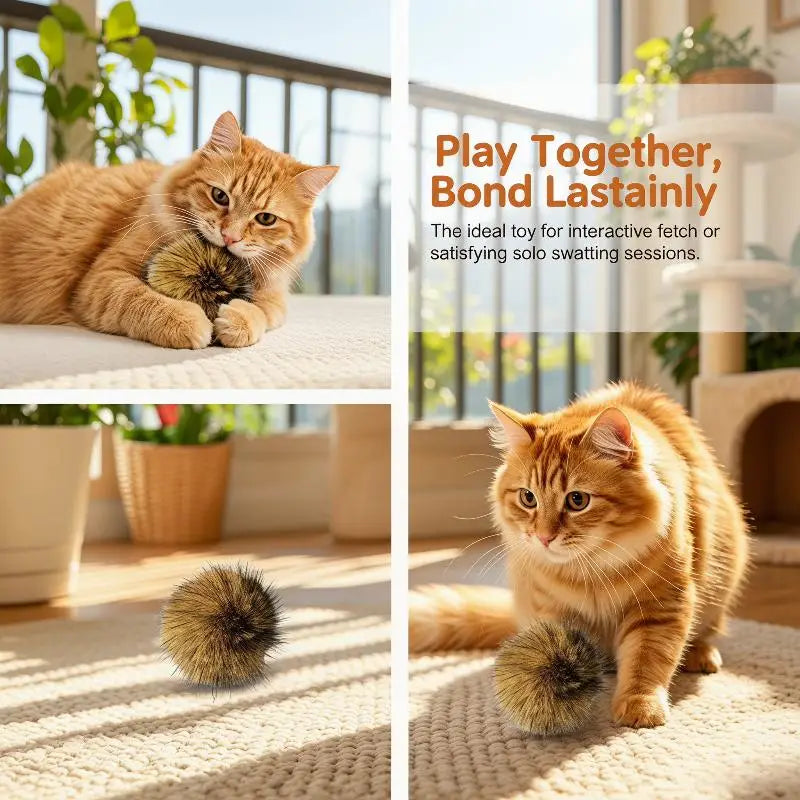 Cat Toy Faux Rabbit Fur Ball,2026 New Soft Rabbit Fur Catnip Balls,Fluffy Catnip Toy For Indoor Cats,Washable & Fun To Chase Oasis Select