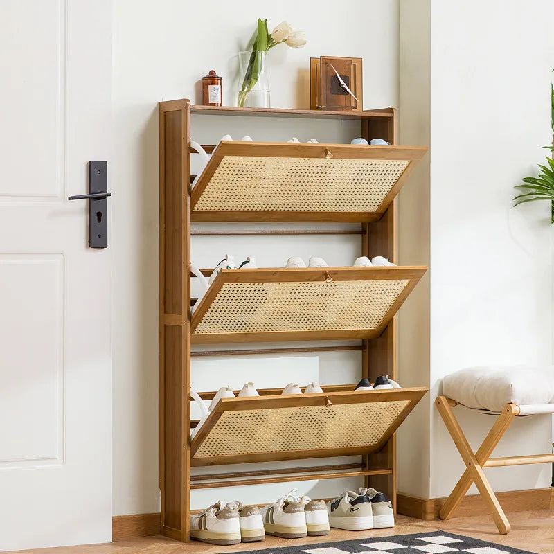 Ultra-thin shoe cabinet, tipping bucket at the door of the home, shoe rack, large-capacity entry door, simple storage Oasis Select
