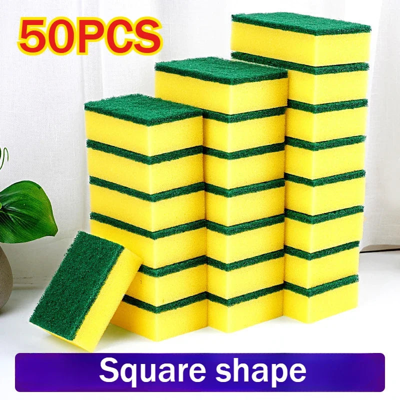 Dish Washing Sponge Dust Cleaning Sponge Scrubber for Kitchen Magic Cleaning Majoc Eraser Sponge Kitchen Scourer Supplies Oasis Select 50PCS-Square