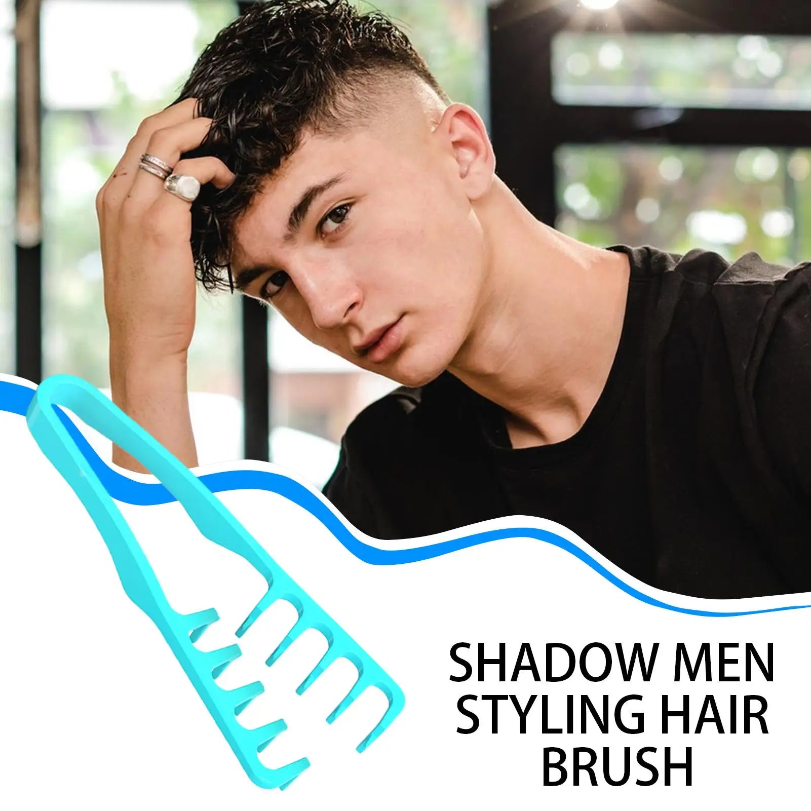 Shadow Men Styling Hair Brush Bang Root Lifting Tool Brush forMen Bang Hair Volume Root Lifting Clip Comb Tool Styling hair comb Oasis Select