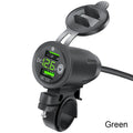 Dual QC 3.0 Waterproof Motorcycle USB Charger with Voltmeter