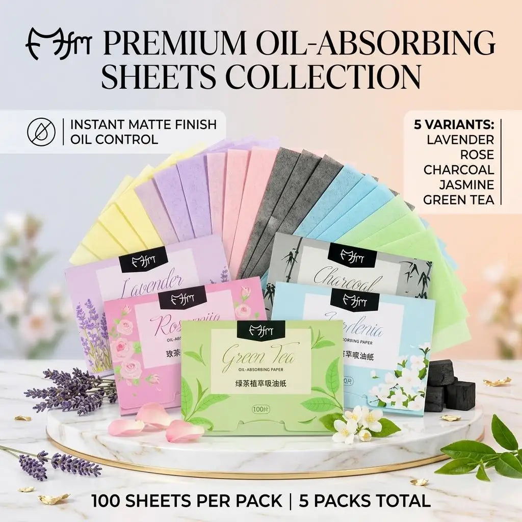 Green Tea & Lavender Facial Oil Blotting Papers – 100 Sheets