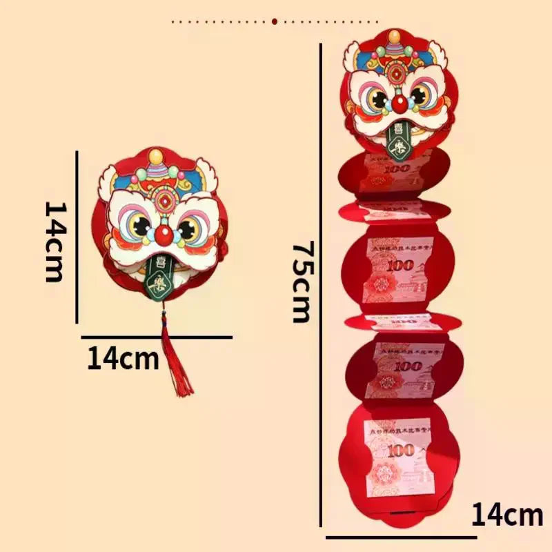 1Pcs Chinese Traditional Lucky Red Money Pouch 2026 Horse Year Cartoon Hongbag New Year Red Envelope New Year Gifts Oasis Select