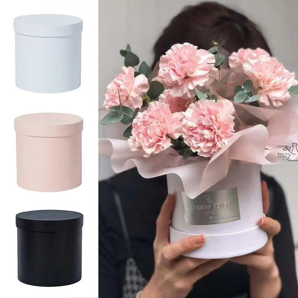 Round Cardboard Flower Bouquet Gift Box – Floral Packaging 12cm