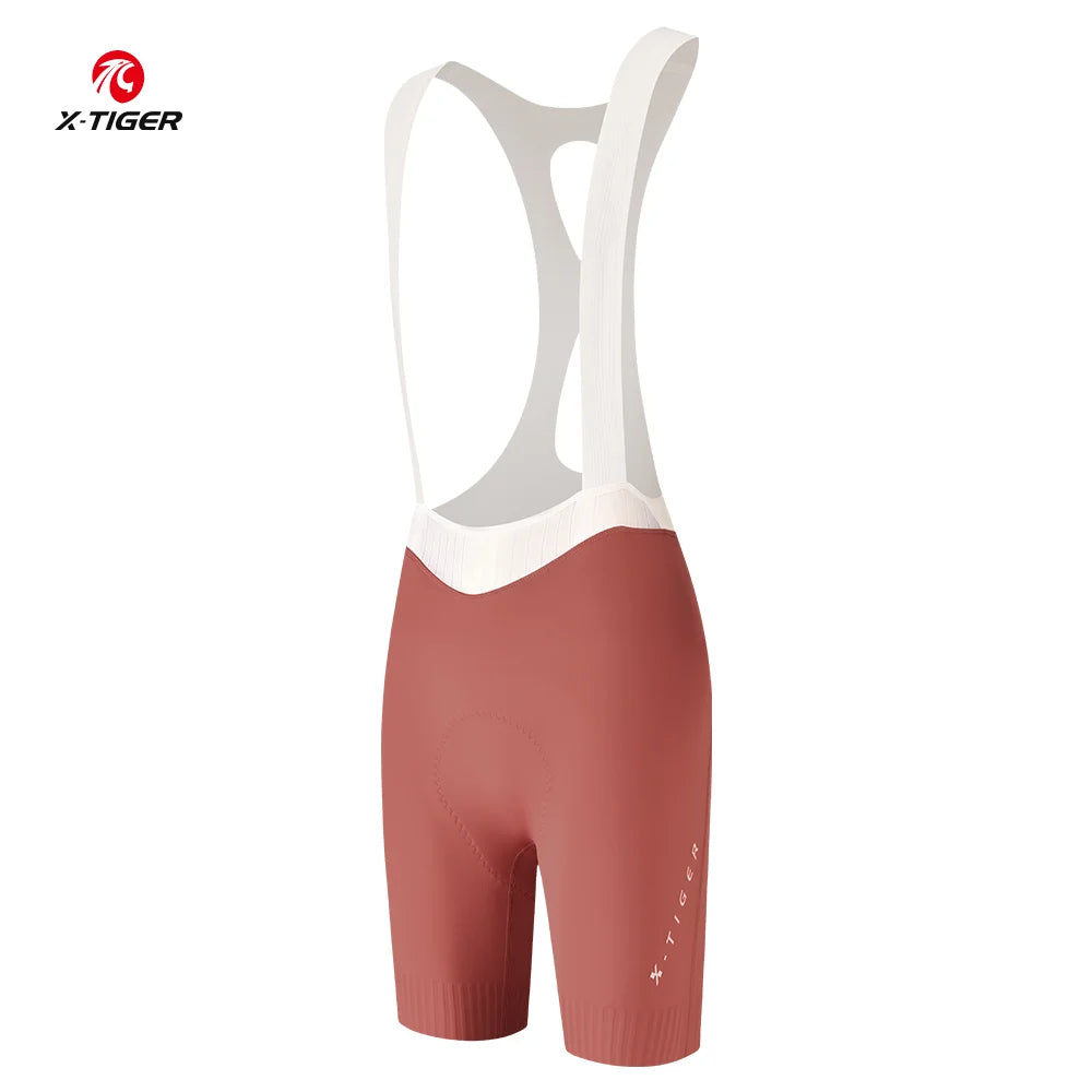 X-TIGER Women's Cycling Bib Shorts120 High Density Chamois Pro Cycling Bib Pants Breathable MTB Road 8 Hours Bicycle Tights Oasis Select Pink XL