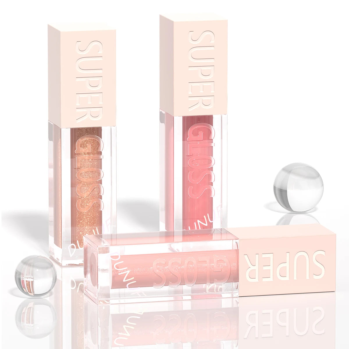 DUNUF 1PCS High-shine Lip Gloss Shimmer Pearlescent Lipstick Easy to Color Waterproof Sweat-proof Non-stick to Cup Non-fading Oasis Select