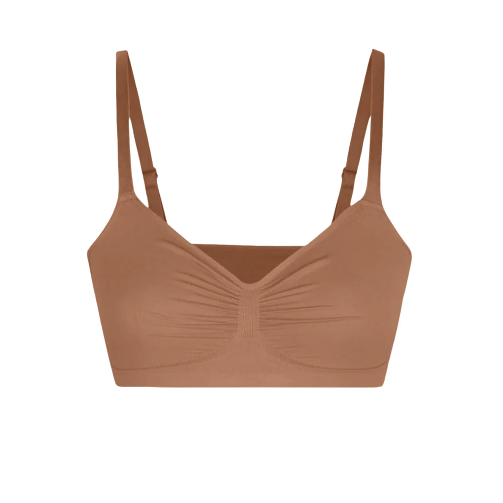 Adjustable Shoulder Straps Breasts Bra Seamless Bras Full Coverage Wireless Push Up Bra For Women Comfort Sculpting Bralettes Oasis Select Brown 34