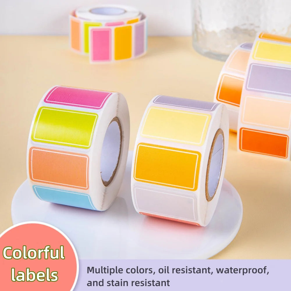 500 Waterproof Colored Labels Stickers Color-Coding Removable Labels Solid Colors Tags for Inventory Address File Classification Oasis Select