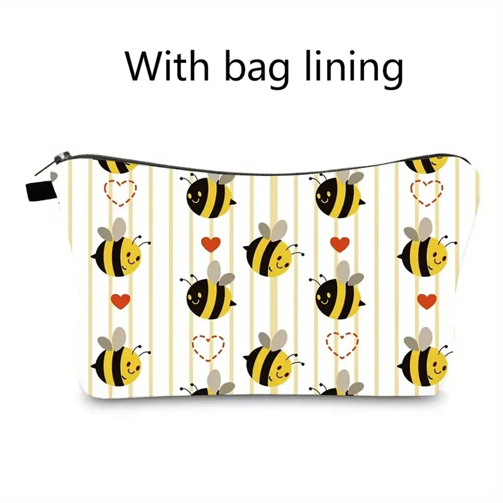 Sunflower Bee Cosmetic & Pencil Bag – Travel Organiser Pouch Cosmetic Organiser Bag Oasis Select SZ287-6