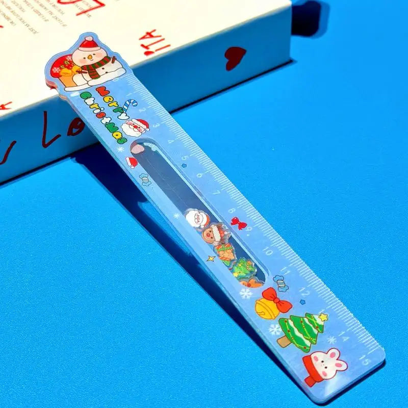 Cartoon Santa Claus Snowman Christmas Ruler Creative Drawing Painting Tool Reward Stationery Student Gift School Supplies Oasis Select A4