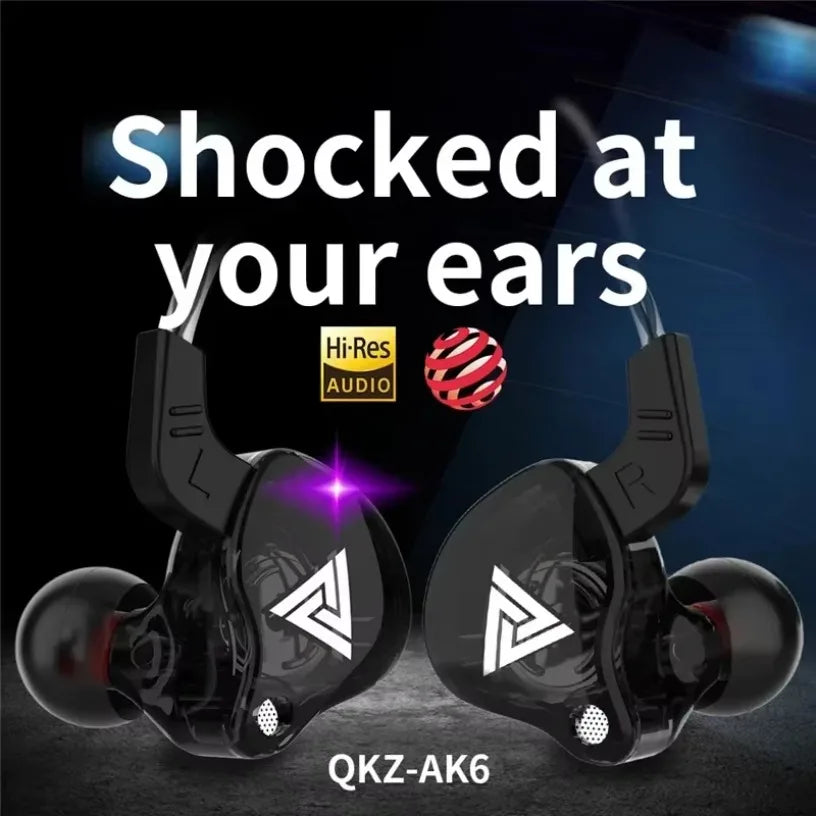 New Sport Headset with Microphone 3.5mm Wired Headphones QKZ AK6 In Ear Earphone for iPhone In Ear Mic Stereo Race Headset Oasis Select
