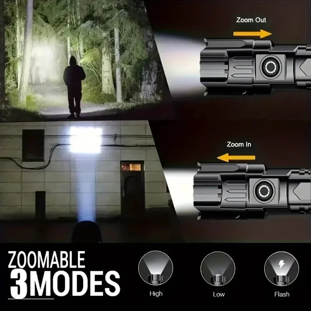ZHIYU 1600 Lumen LED Zoomable Rechargeable Tactical Flashlight