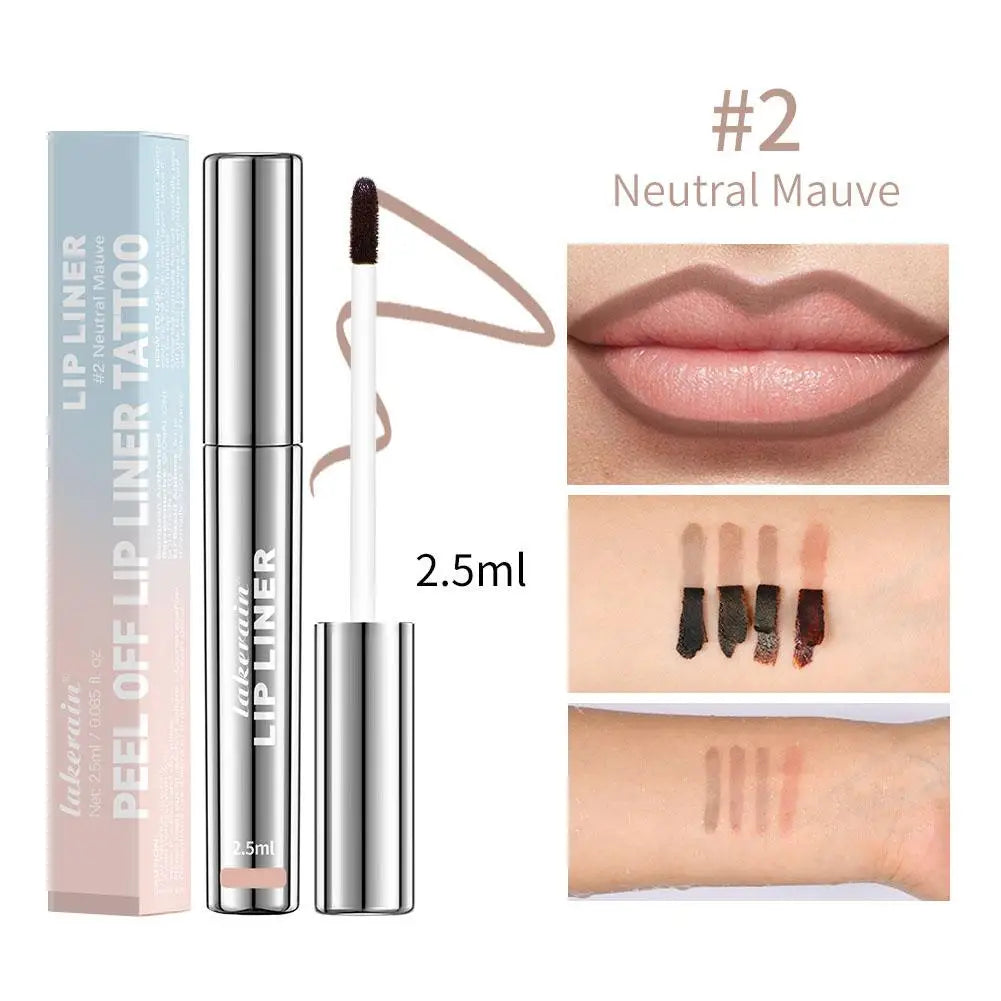 Waterproof Lip Liner Peel Off Tattoo Lipgloss Waterproof Long Lasting Matte Lip Tint Brown Contour Tear-off Lips Stain Cosmetic Oasis Select Neutral Mauve