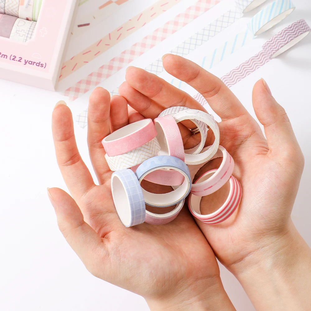 20 rolls Washi Tape Set Simple Thin Masking Tape For DIY Arts Crafts Gift Wrapping Journaling Scrapbooking Labeling Coding Deco Oasis Select