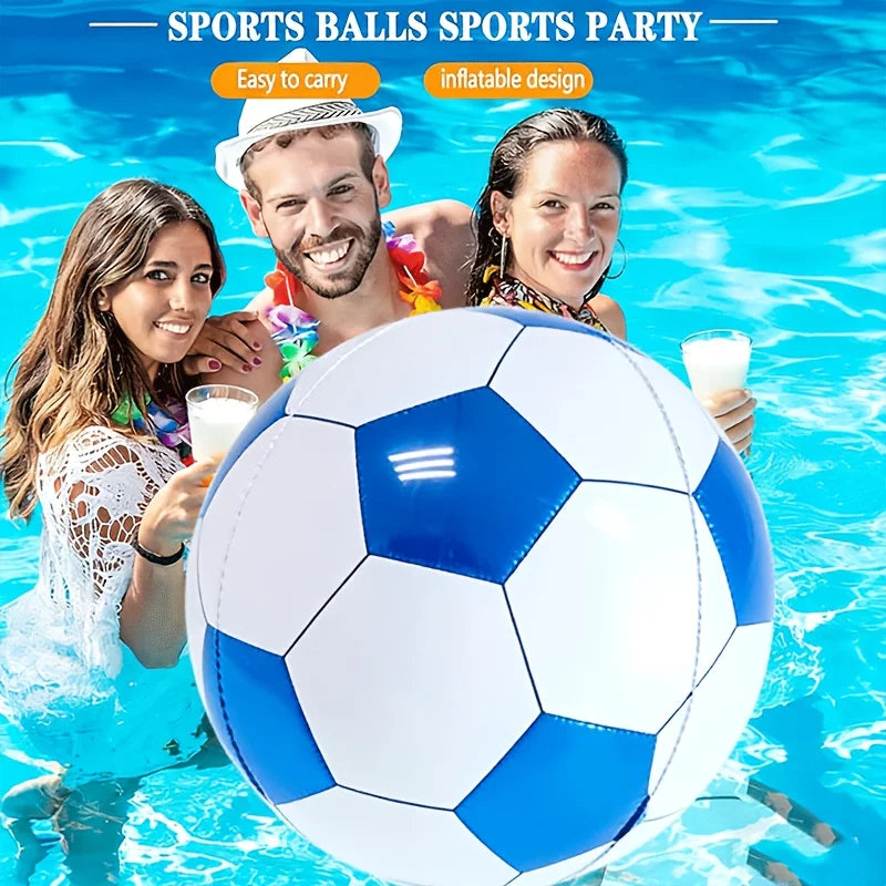 1pc Large 4D Blue Soccer Foil Balloon, Giant Round Film Balloon for Birthday Gender Reveal Party, Beach Soccer Decorations Pool Oasis Select