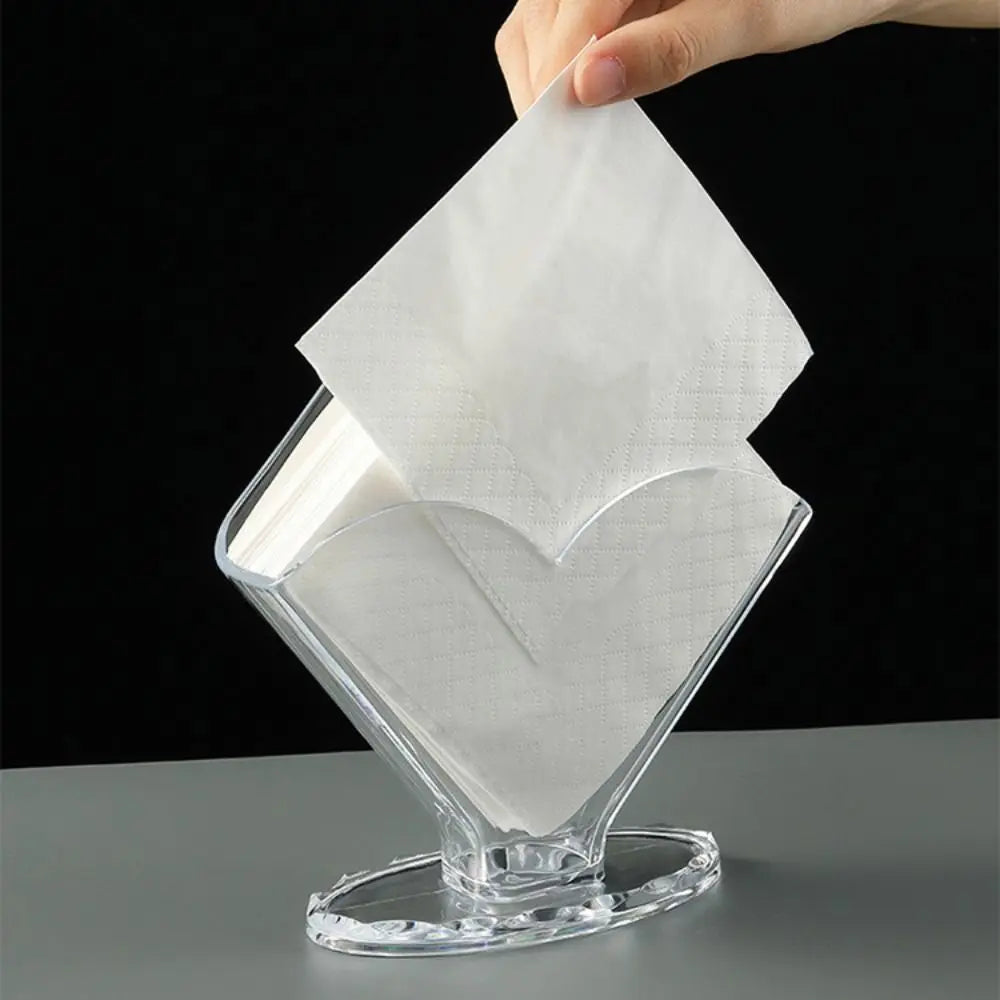 Fashion Transparent Acrylic Napkin Holder Sturdy Desktop Upright Tissue Box Vertical Paper Towel Box Restaurant Napkin Box Oasis Select