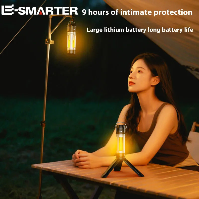 Rechargeable Stepless Dimming Flashlight High Bright Portable Lantern Outdoor Emergency Camping Tent Ambient Magnetic Work Lamp Oasis Select